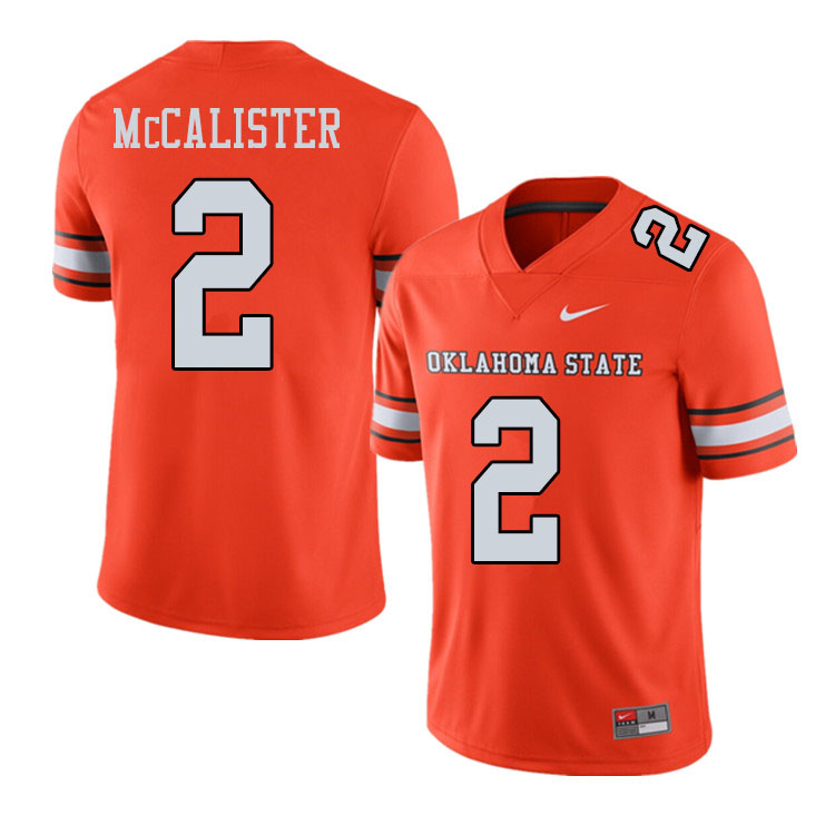 Men #2 Tanner McCalister Oklahoma State Cowboys College Football Jerseys Sale-Alternate Orange - Click Image to Close
